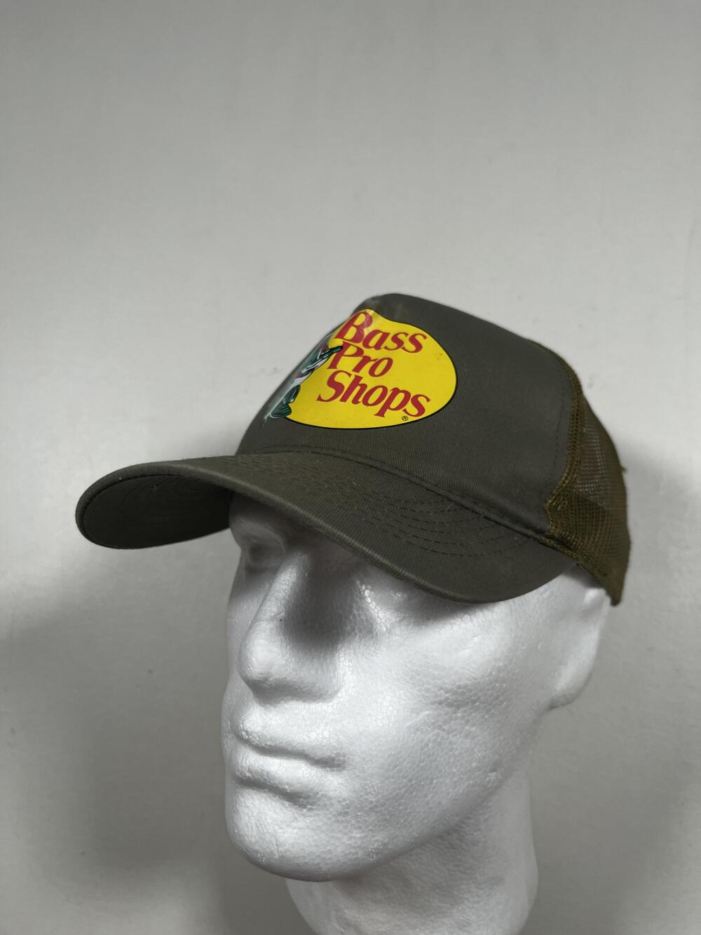 Bass Pro Shops Hat Cap Snap Back Mens One Size Green Mesh Trucker Logo Fishing